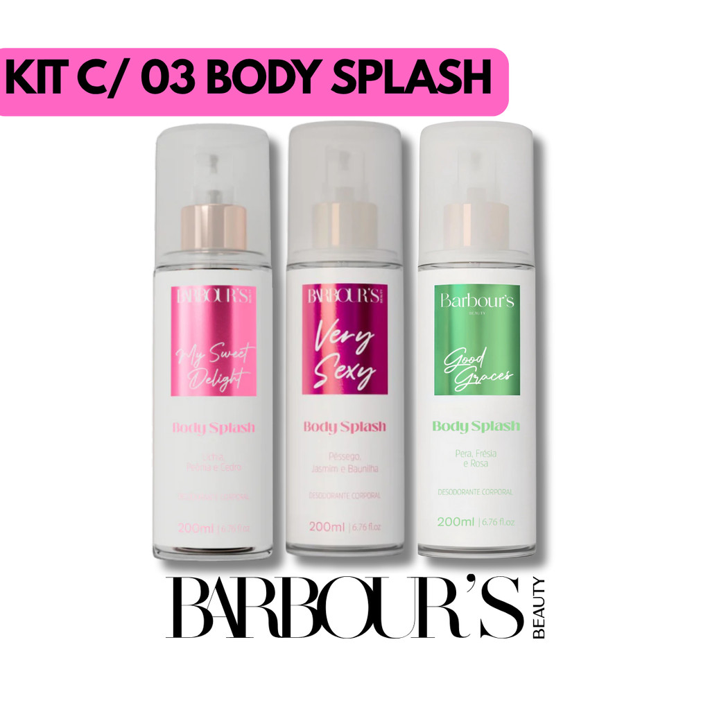 Kit C/ 3 Body Splash Feminino Barbour’s Beauty 200ml