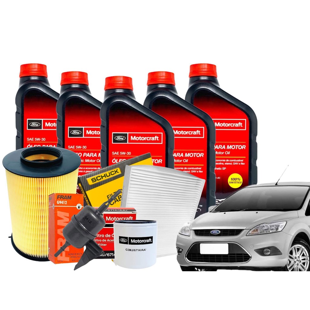 Kit Troca de Óleo 5W30 + Filtros Focus 2.0 16V Duratec 2009 a 2013 Motorcraft Wega