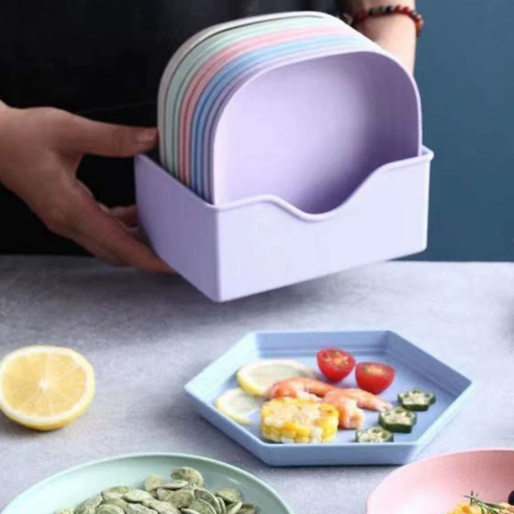 Kit Com 10 /20/30 Pratos Plásticos Duros Reutilizaveis Com Suporte Para Crianças Dia Das Crianças d em Oferta na Shopee