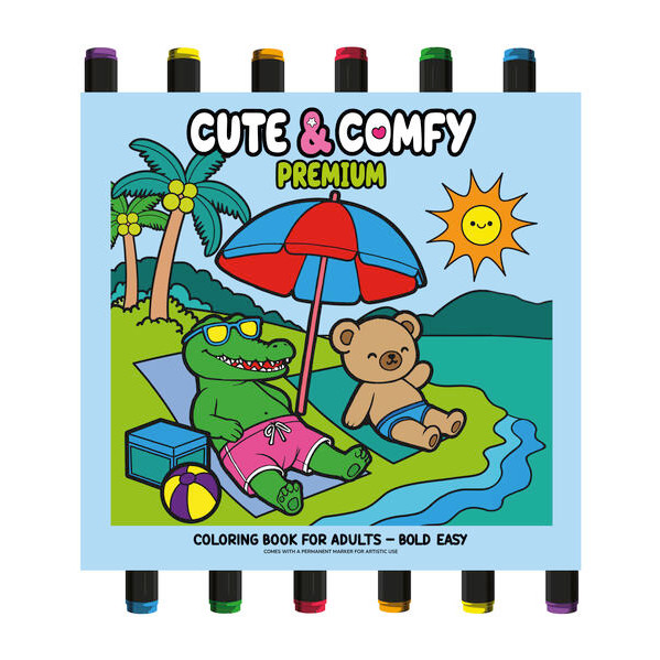 Cute & Comfy Coloring Book for Adults - Premium - Livro de Colorir Adulto