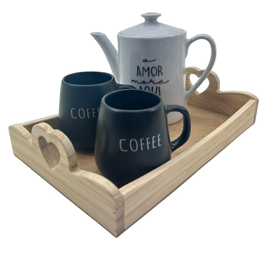 Cesta Retangular de Madeira Pinus com Alça Coração Funcionalidade Elegância a Mesa Decoração de Cesta Café da Manhã