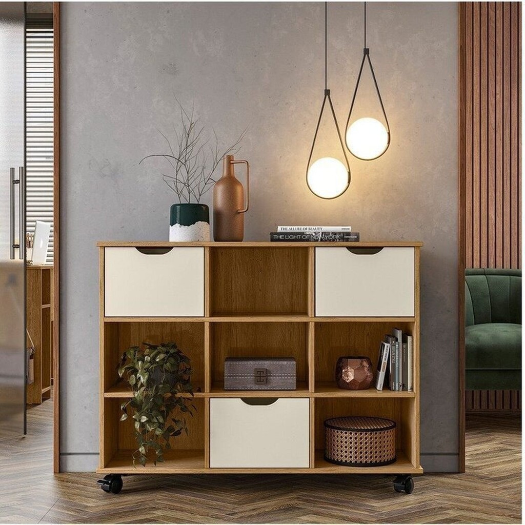 Kit 3 Gavetas Organizadoras e Estante Baixa Nicho com Rodízios em Oferta na Shopee