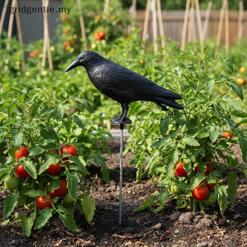 [GDT] Chamariz De Jardim Raven Para Gerenciamento De Pássaros Design Repelente Realista De Pombos [MY]