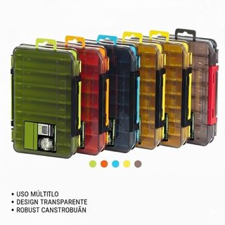 Caixa De Pesca Dupla Face 12 14 Compartimentos Organizador Porta Iscas Artificiais Anzol Resistente