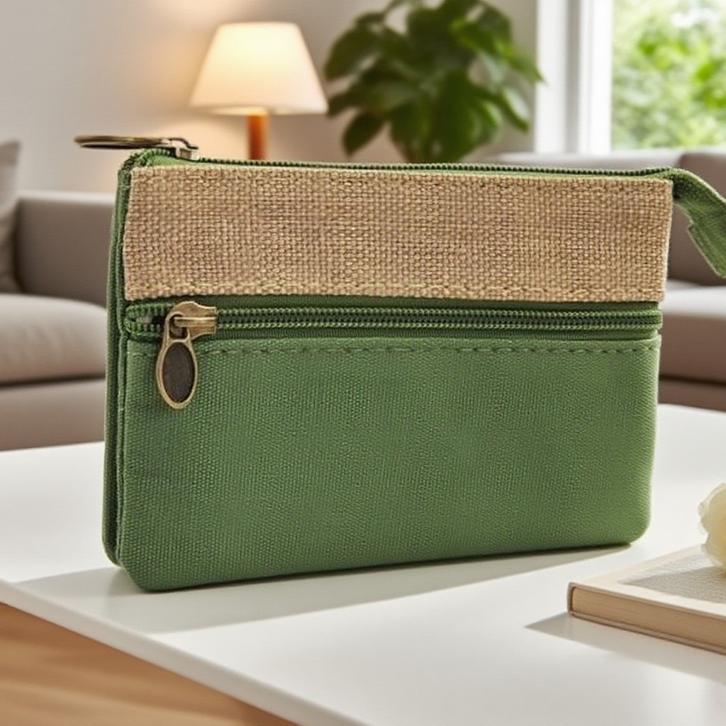 Bolsa pequena quadrada de algodão de cor sólida, multi-camadas, para moedas, porta-cartões, bolsa de armazenamento, pode