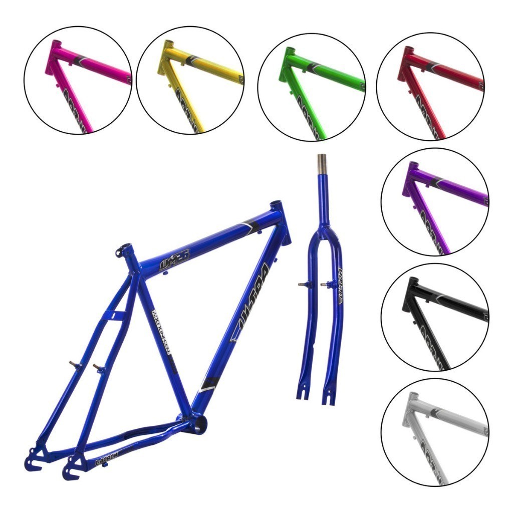 Quadro Garfo Bike Aro 26 Bicicleta Standard V-brake Reto Aço Resistente Motorizada Eletrica Pedal