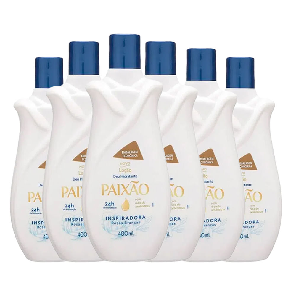 Kit Creme Hidratante Corporal Paixão Inspiradora 400ml - 6 Unidades