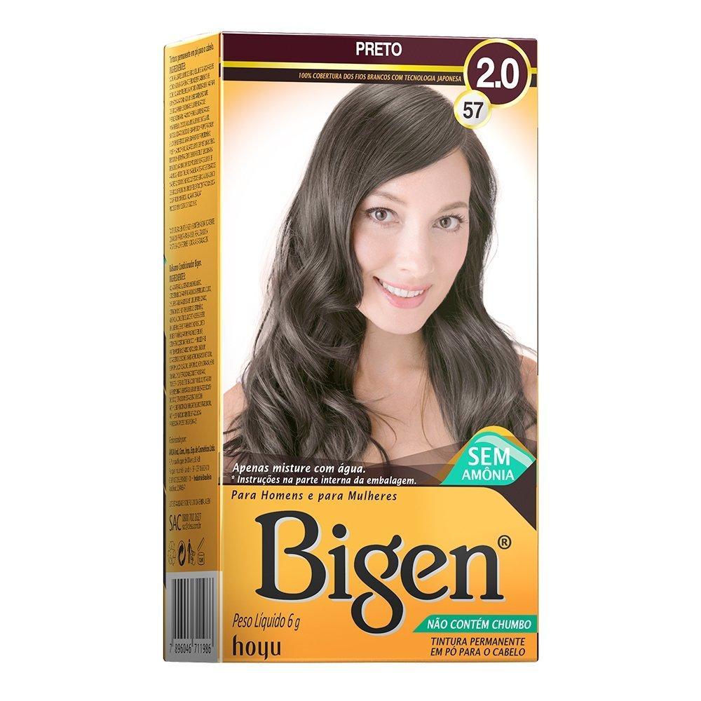 Tinta de Cabelo em Pó Bigen 57 Preto Suave 6g