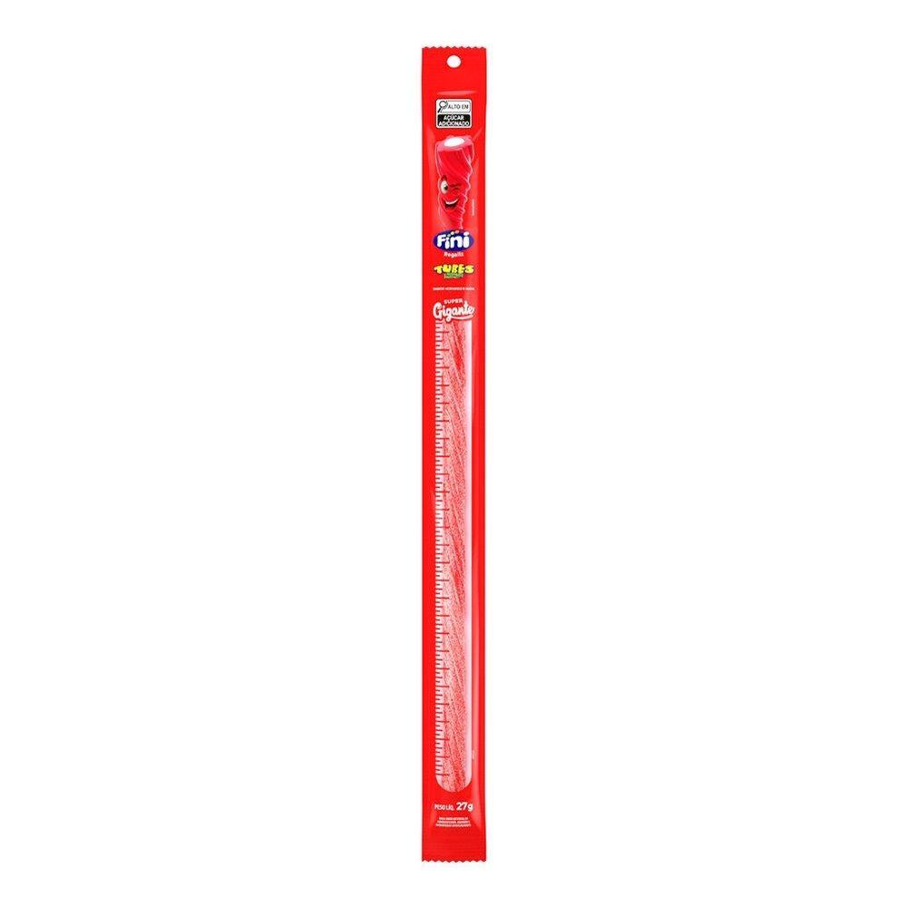 Bala Fini Regaliz Tubes Cítrico Morango 27g Embalagem com 24 Unidades