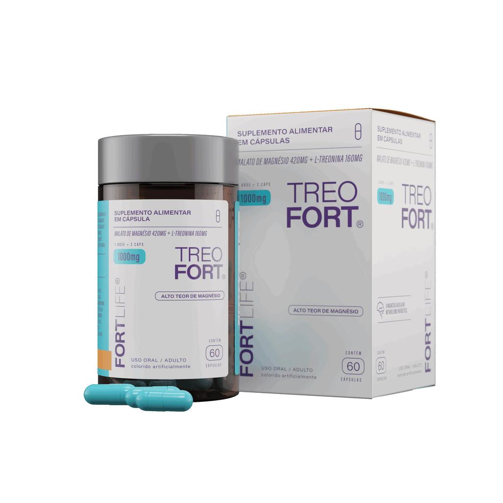 Magnésio L-Treonato + Dimalato 1000mg TreoFort Fortlife 60 Cápsulas