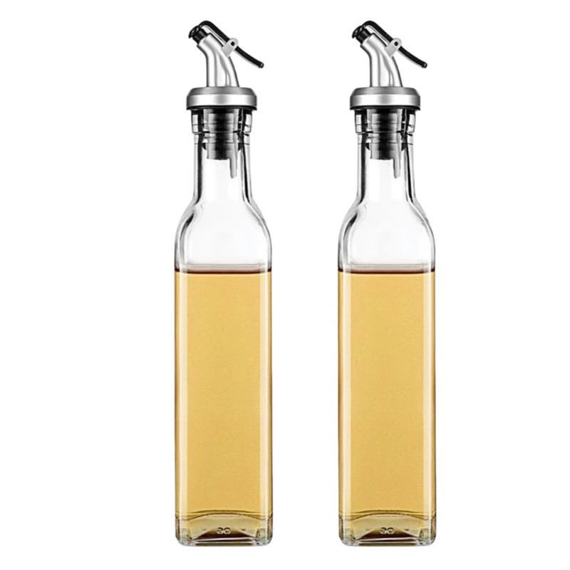 Galheteiro de Vidro 250ml Porta Azeite Óleo Vinagre Shoyu Molho Dospenser Com Bico Dosador Conjunto Porta Condimento