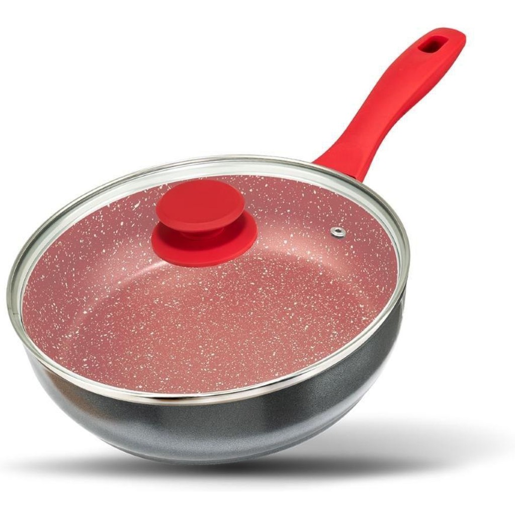 Panela Frigideira Rosa Escuro Redstone 2,7L Philco 24cm PPH240APR Cabo Emborrachado