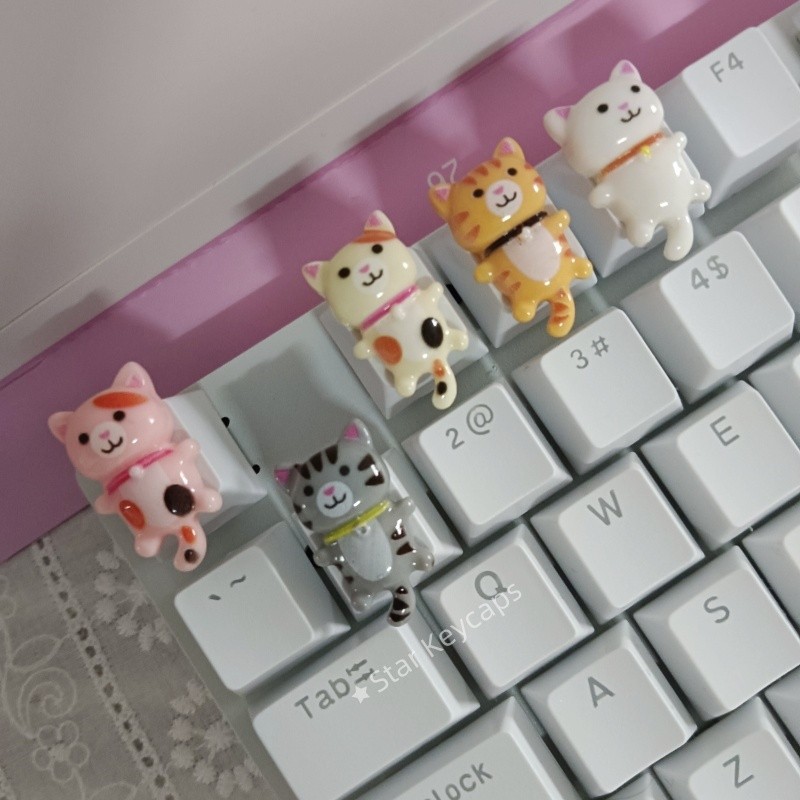 Bonito Dos Desenhos Animados Gato Keycap Teclado Mecânico Keycaps PBT Eixo Cereja MX Personalização Chave Tampa Teclados