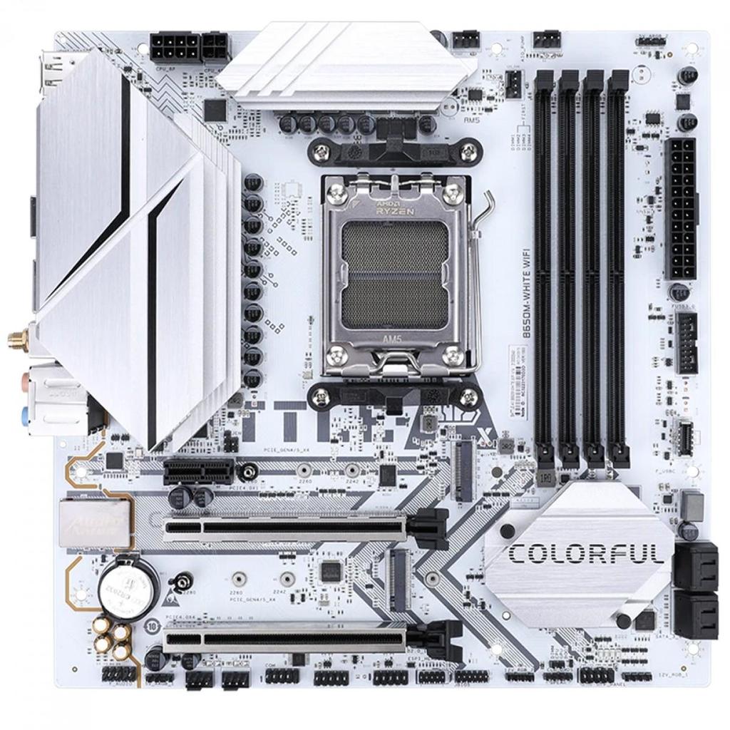 Placa Mãe Colorful Battle-AX B650M-White WiFi V15, Chipset B650, AMD AM5, mATX, DDR5 (Terabyte Oficial)