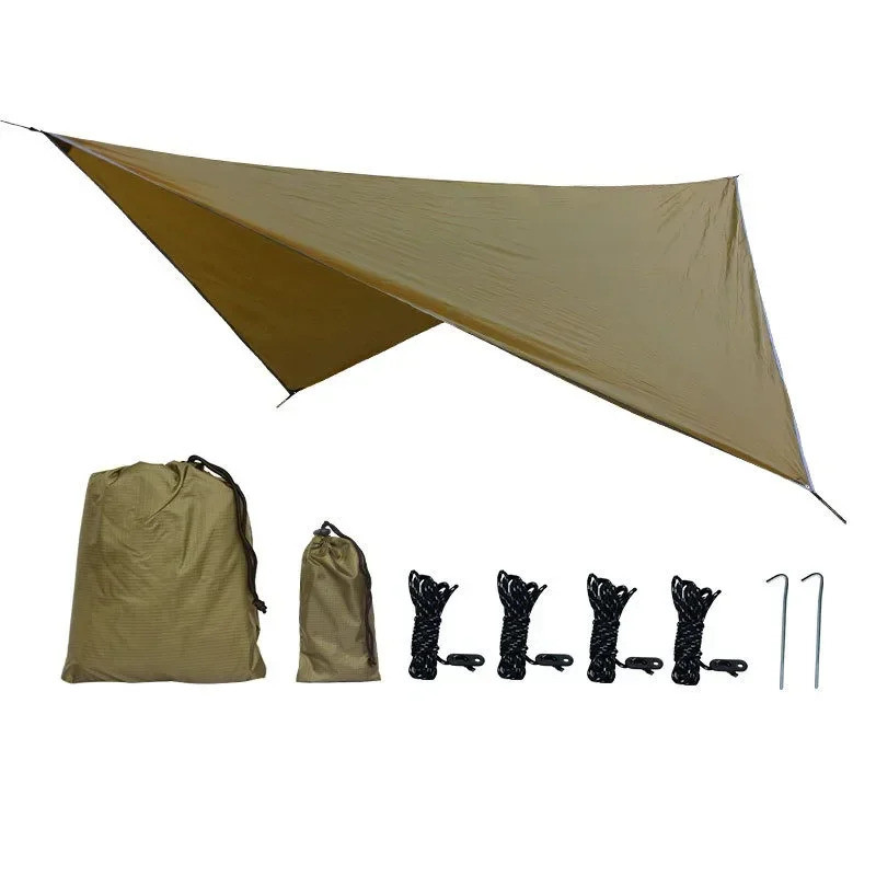 Waterproof Portable Tarp Multifunctional Outdoor Camping Travels  Awning Backpacking Rainfly Tarpaulin  Shelter Sun-shad
