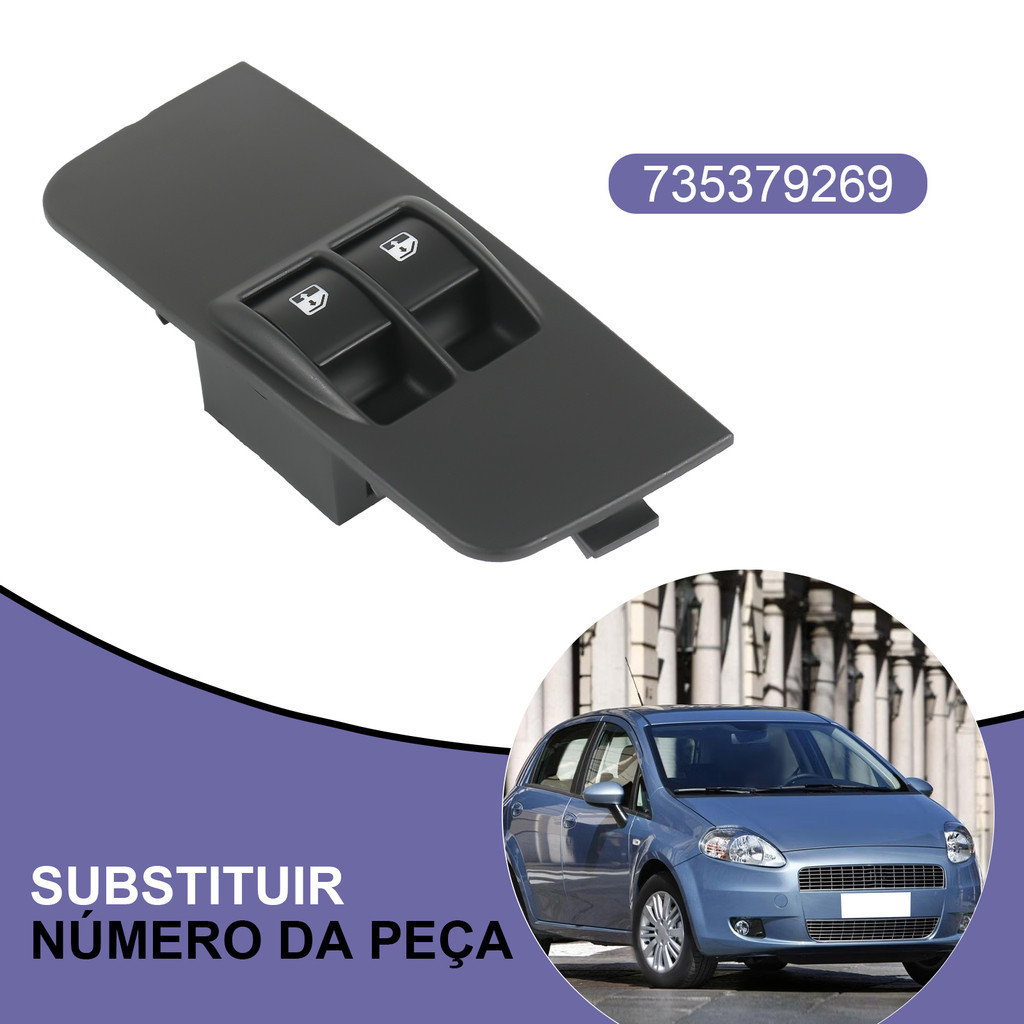Botão interruptor de Vidro Elétrico Fiat Palio Strada Siena Lado Motorista duplo NOVO · foto 2