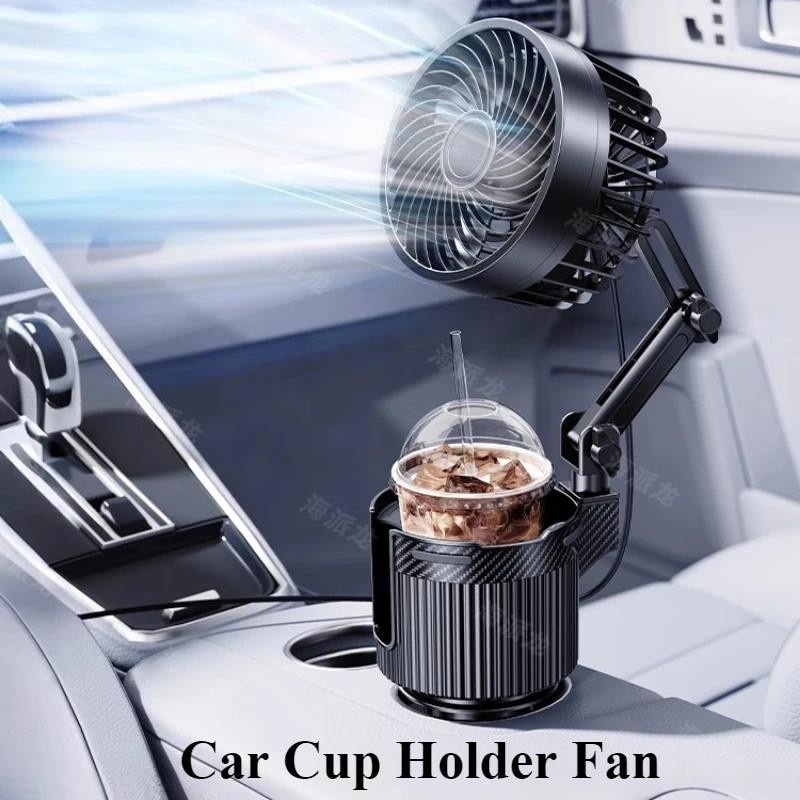 Hipacool 12V/24V Suporte De Copo Do Carro Ventilador Dupla Velocidade Ajustável Universal Verão Cooler Multifuncional Ac