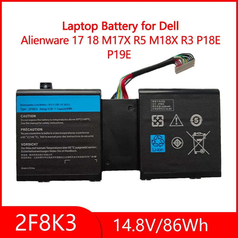 2F8K3 5500mAh De Alta Capacidade 2025 Nova Bateria Portátil Para DELL Alienware 17 18 M17X R5 M18X R3 P18E P19E Substitu