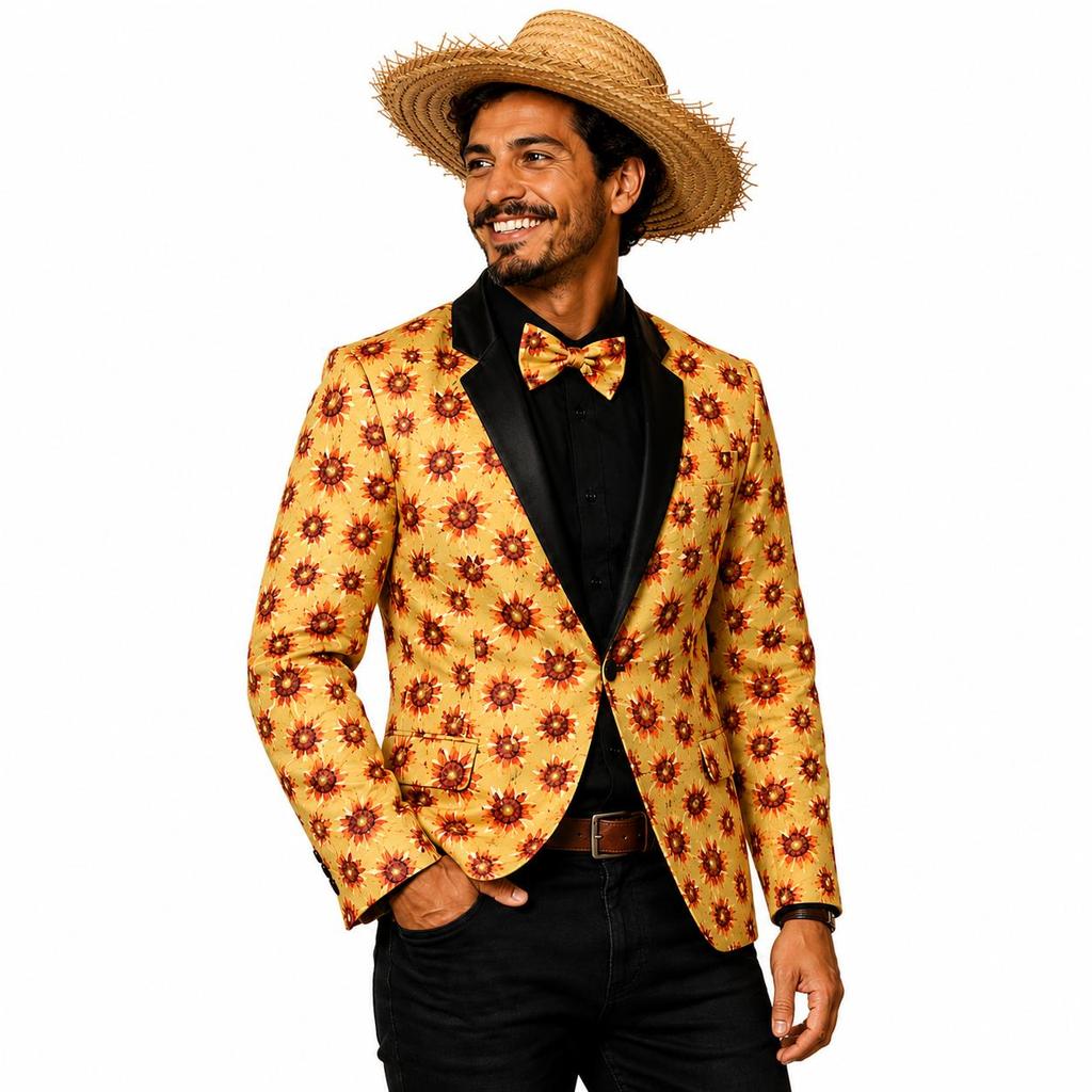 festa junina masculino adulto paleto noivo caipira de luxo blazer falcão de são joão