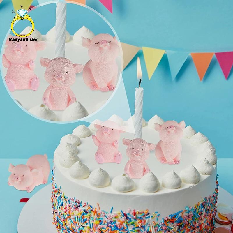 [BANY] 8 Peças De Desenho Animado Porco Rosa Impertinente Austrália Animal Boneca Brinquedo Modelo Estátua Estatueta Orn