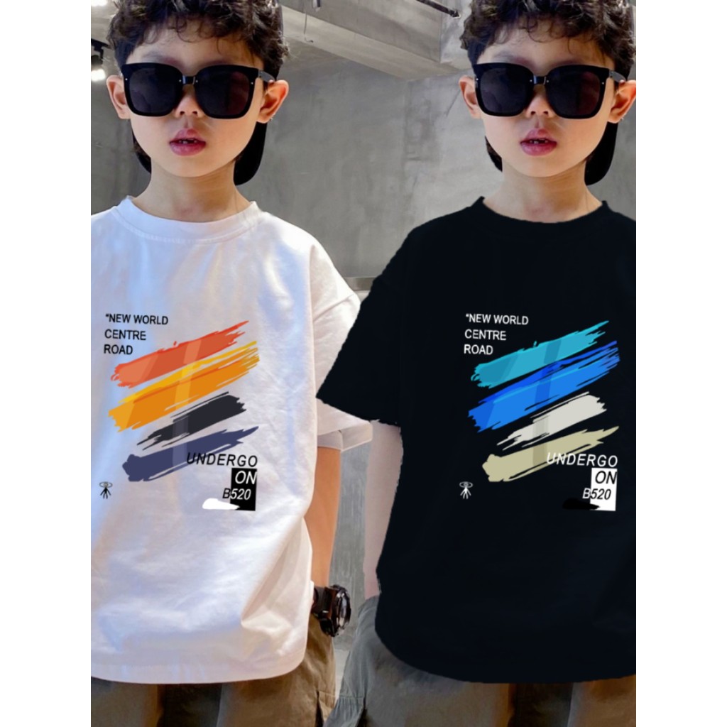 Meninos puro algodão de manga curta camiseta verão roupas infantis moda crianças impresso meia manga solta topo moda Bot