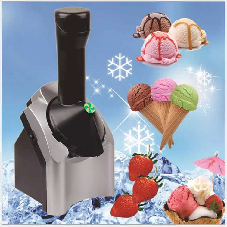110V Manual Elétrico Integrado Sorveteira Doméstica Elétrica Máquina de Sorvete de Frutas Mini Sorveteira