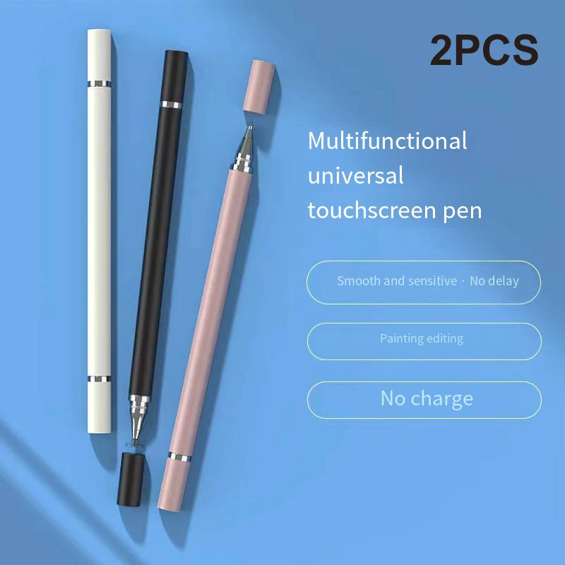 2 Canetas Touch para Celular, Caneta Stylus Capacitiva para iPad, Caneta para Escrita Manual em Tablet, Caneta Touch Scr