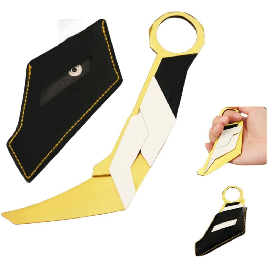 UGLYAF Valorant Karambit Prime 2.0 Champion Set Modelo de Faca de Garra Valorant (Amarelo)