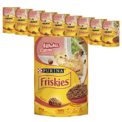 Ração Úmida Friskies Sachê para Gatos Filhotes sabor Carne - 85g - KIT 10 unids.