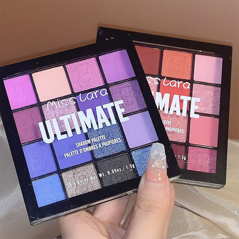Maquiagem 16 cores azul Jam paleta de sombras Cross-Border pérola Glitter lantejoulas menina encantadora