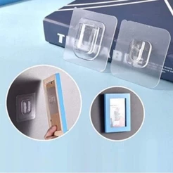 Kit Fixador Adesivo Macho e Fêmea Transparente Sem Furar Para Controle Extensão Roteador