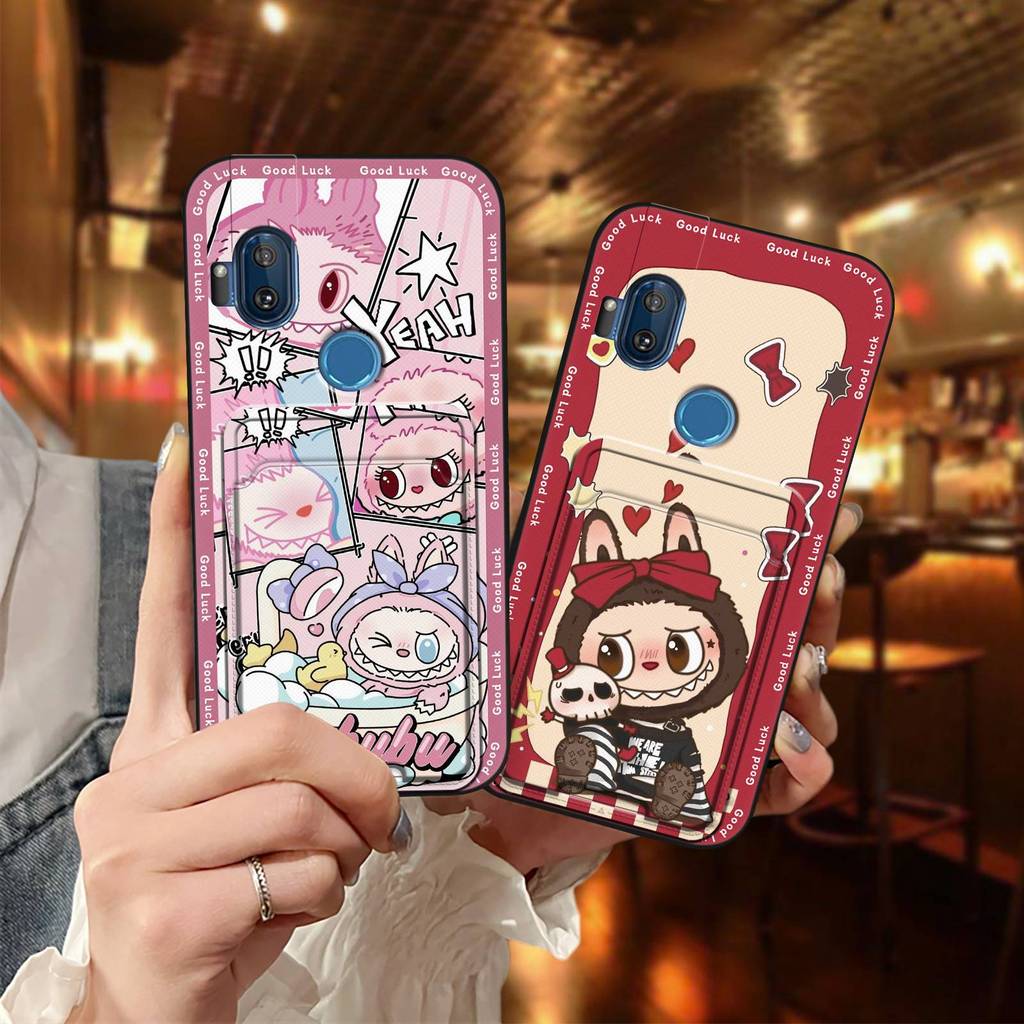 Capa Macia De Envoltório Completo Para MOTO ONE Hyper Anti-knock Manga Cartão slot De Desenho Animado Graffiti Silicone