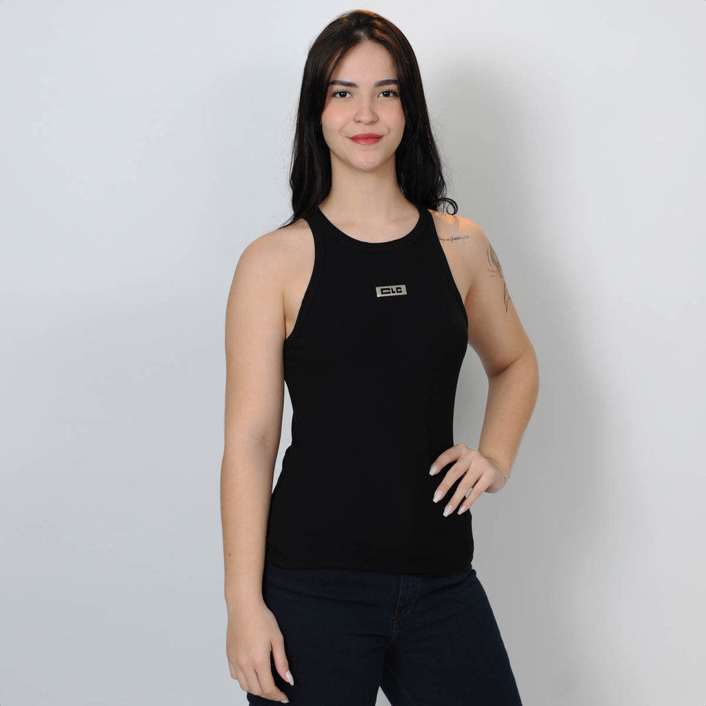 Camiseta Regata CLC Colcci Canelada Slim Preto - Feminino · foto 2