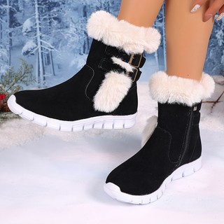 Botas de neve de inverno para mulher, novas botas de inverno em cor nude para mulher, botas de cano curto, botas de sola