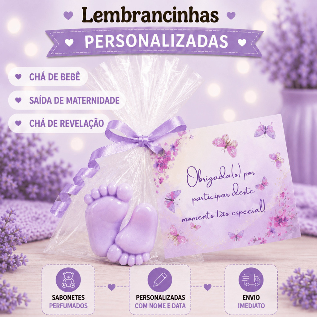 80 Sabonetinhos Perfumados Lembrancinhas Chá de Bebê Luxo ( 40 PARES )          