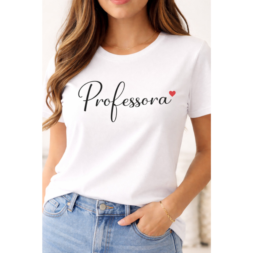 Camiseta Feminina Professora Pedagogia Educação Infantil Ensino Fundamental Escola Uniforme Educadora Docente