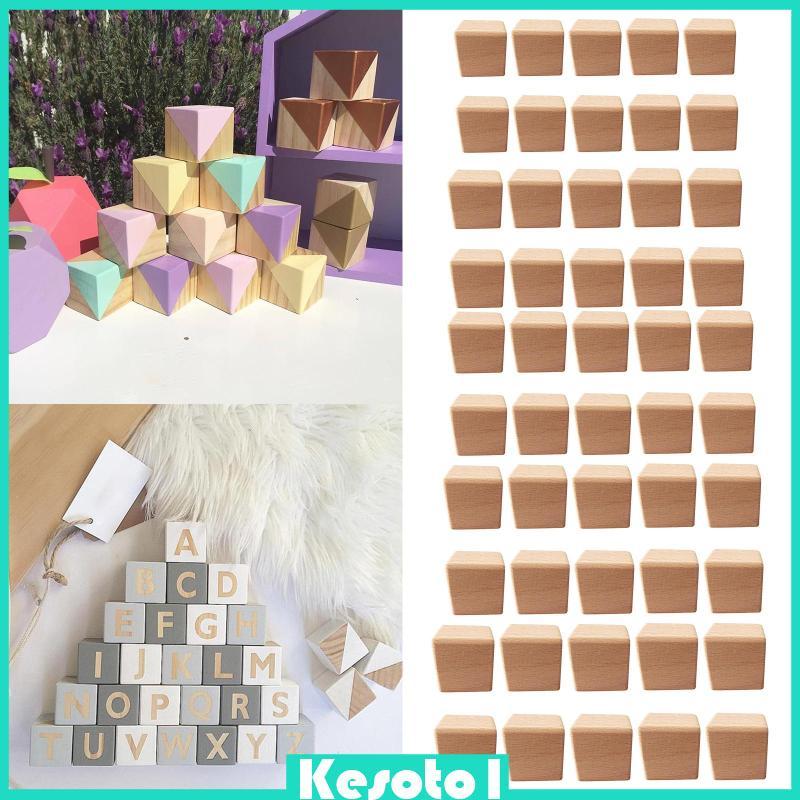 [Brkesoto1] Blocos De Madeira De 10 Peças Cubos Faia Inacabados Artesanato Quadrado DIY Modelo Fazendo Enfeites Adequado