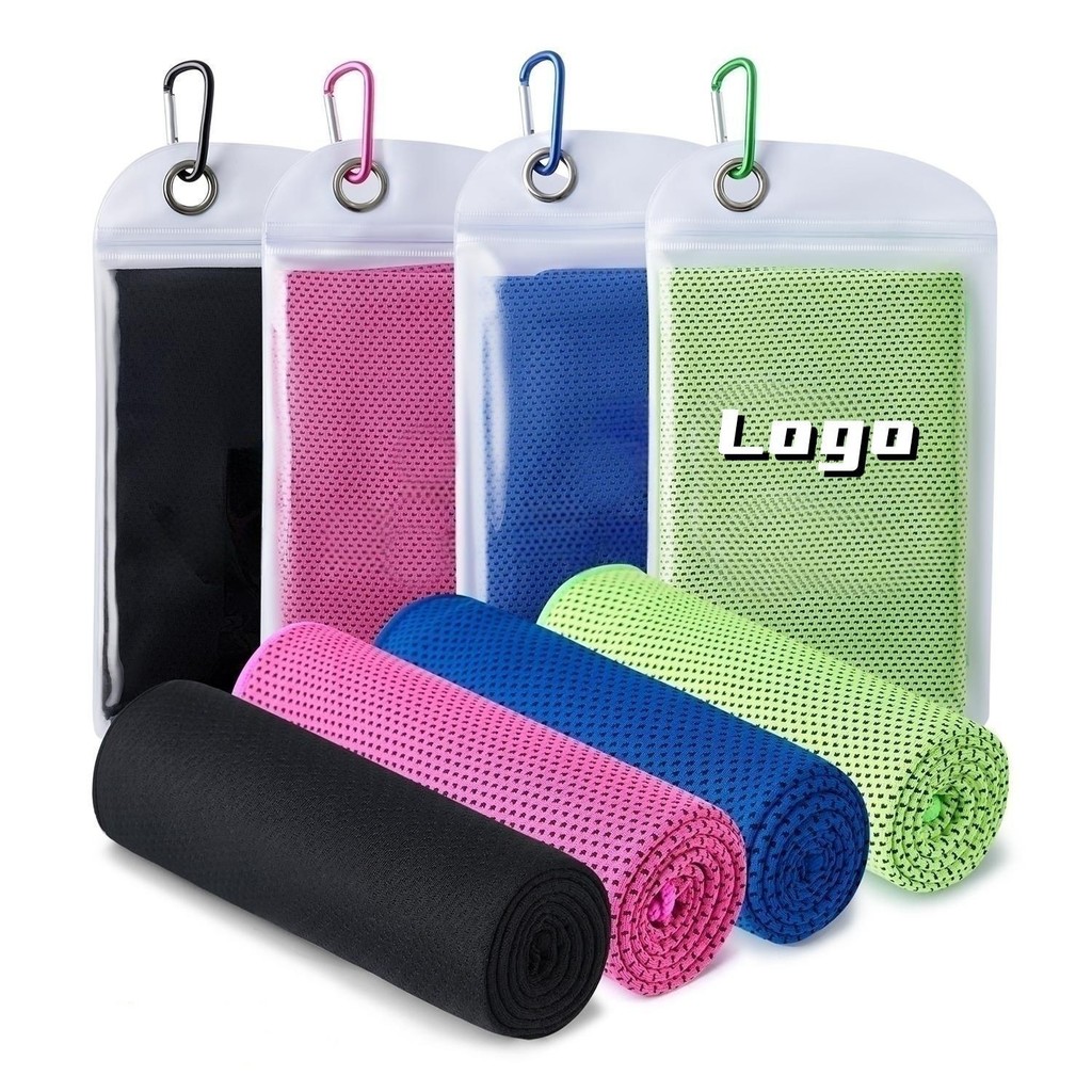 Toalha de fitness de bolso para montanhismo, com sensação de gelo e secagem rápida, toalha esportiva de seda gelada para