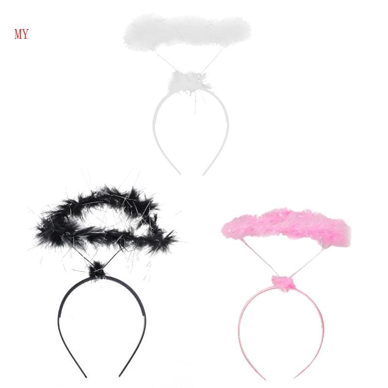 Meu Dia Das Bruxas Argola Cabelo Pena Bandana Palco Desempenho Cocar Anjo Cosplay Acessórios Para O