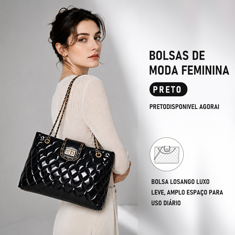 JAMI JAMI Bolsa Feminina Com Alça Lateral Transversal Faixa de Mão De Corrente Couro TM9177