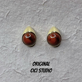 CICISTUDIO Simples Esmalte Esmalte Brincos de Feijão Vermelho Estilo Medieval Francês Brincos de Alta Qualidade Brincos 