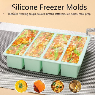 [Scarlett] Recipiente gigante para armazenamento de alimentos e molhos com tampa, bandeja de silicone extra grande