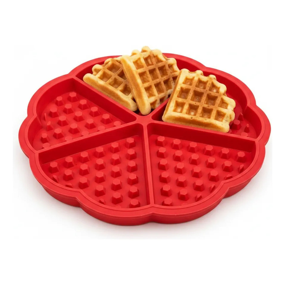 Forma De Silicone Waffle 5 Divisórias Acessórios Airfryer