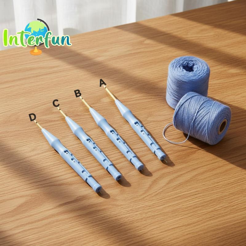 [InterfunB] Kit De Bordado De 3 Tamanhos Ferramenta De Costura De Agulha De Perfuração Para Mágica DIY Tricô Arte Em Cas
