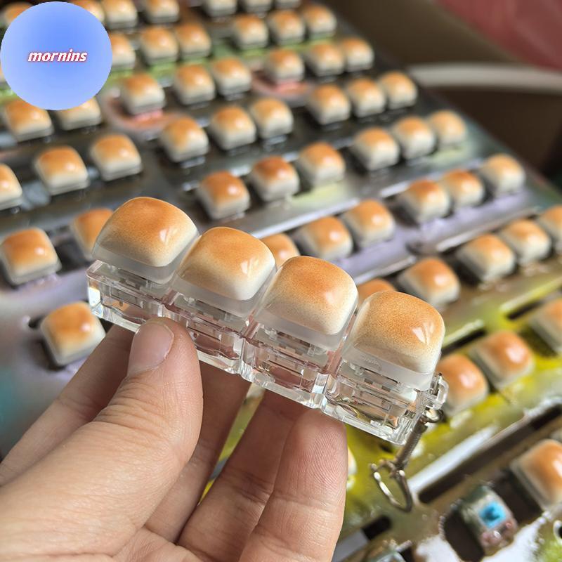 MORNIN Bread Keycap Stress Relief Clier Chaveiro Mecânico Teclado Botão Dpress Fingertip Keyring BR