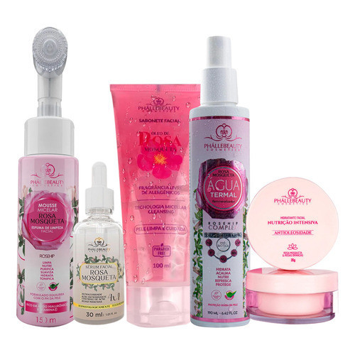 Kit Limpeza De Pele Completo Rosa Mosqueta + Serum Facial