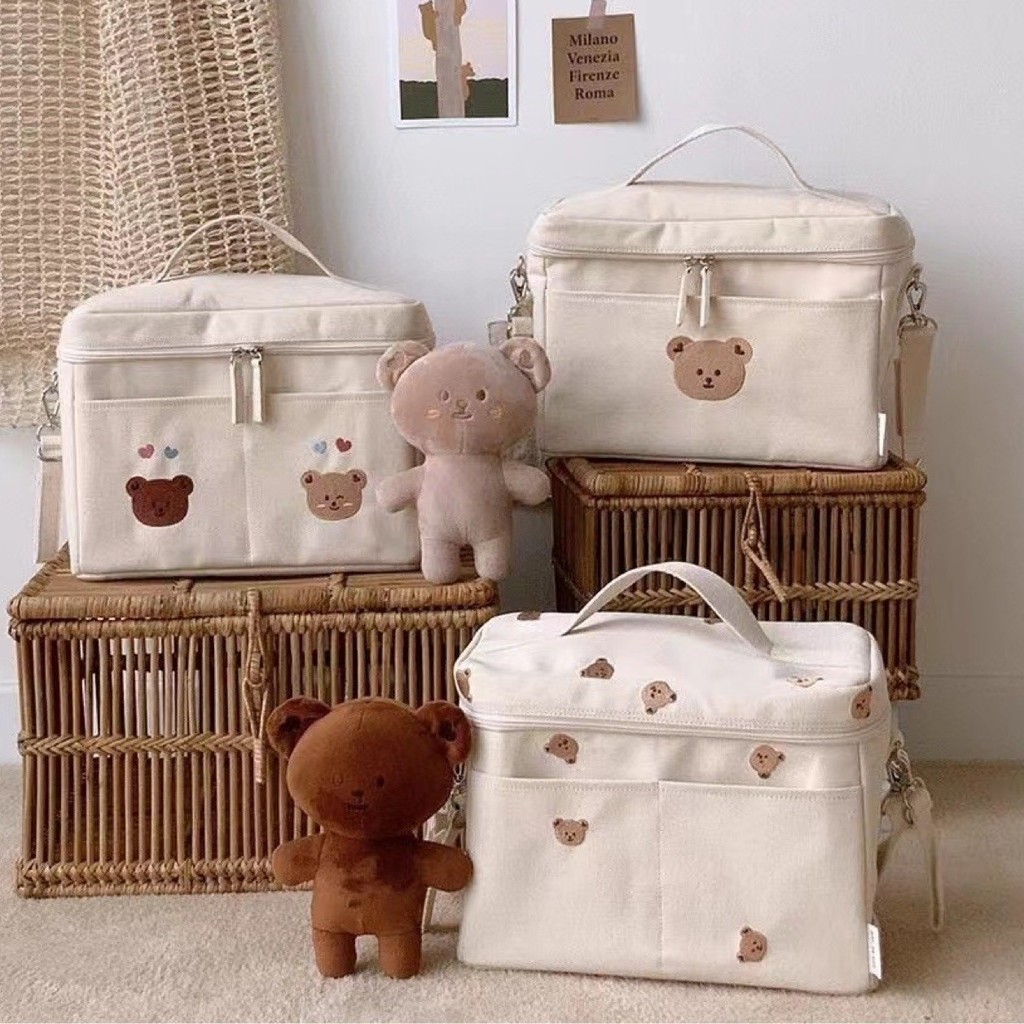 Bolsa Térmica Urso para Carrinho de Bebê Organizador Portátil