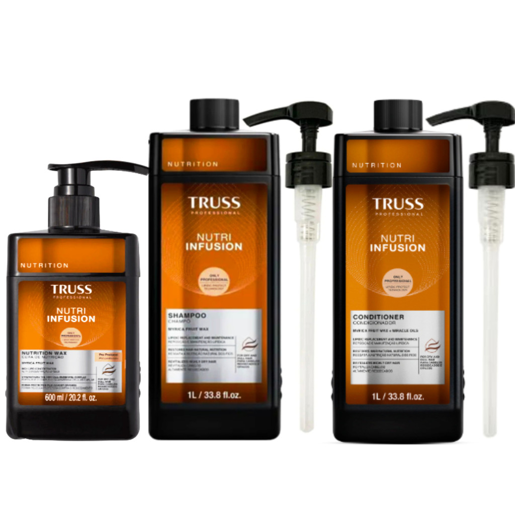 Truss Nutri Infusion Shampoo e Condicionador 1L+ Cera 600ml