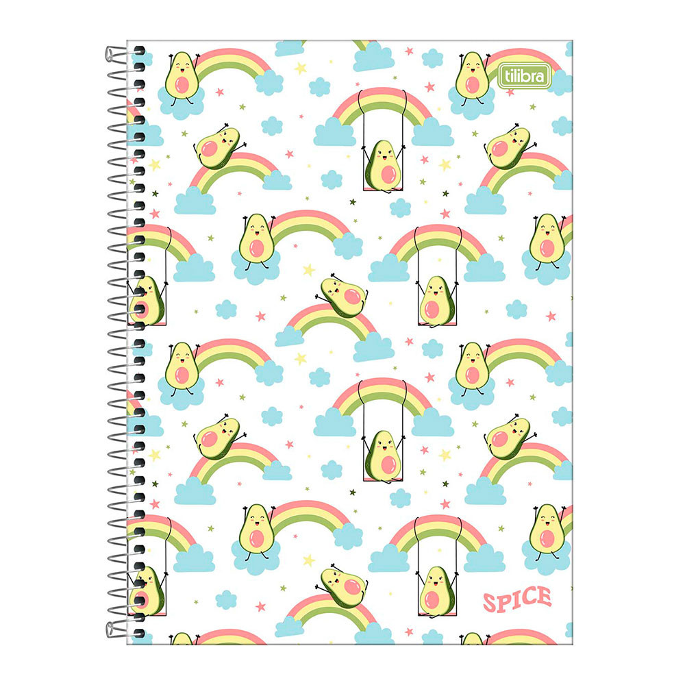Detalhes do Caderno espiral capa dura universitário 1x1 80 folhas Spice Feminino Tilibra