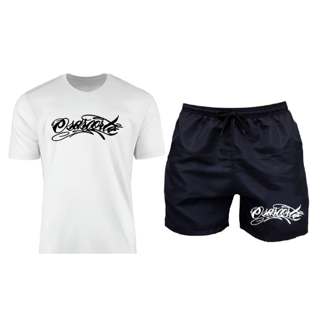 camiseta + short tectel osascorte grau academia e praia BAILE
